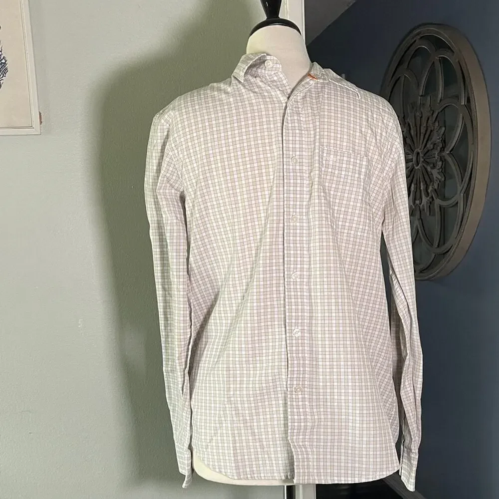 Dockers Men's Pink and White Plaid Shirt